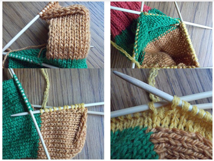Вязание носков на 5 спицах пятка
